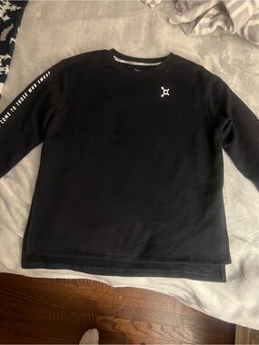 Orange Theory Black Crewneck Sweatshirt with side slits